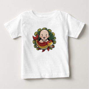 T-Shirt   Cute Boy with Lucky Koi
