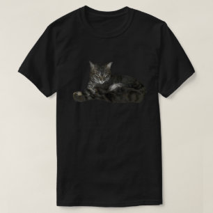 T-shirt Cute Brown Tabby Cat Art Amoureux de les chats