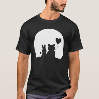 T-shirt Cute Bunny Bear Love Couple Valentine's Day Rabbit