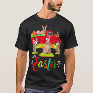 T-shirt Cute Bunny Chats Perse équitation Camion Rouge Hap