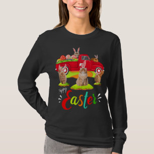 T-shirt Cute Bunny Chats Perse équitation Camion Rouge Hap
