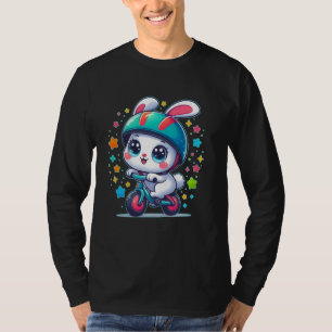 T-shirt Cute Bunny équitation Vélo Filles Garçons
