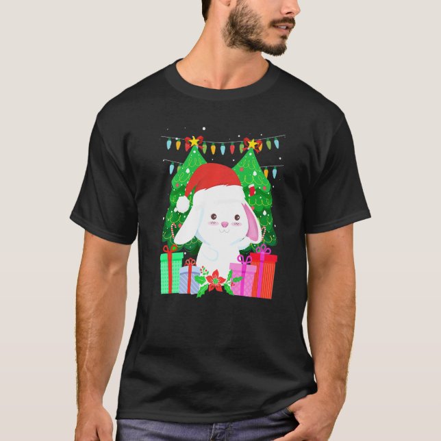 T-shirt Cute bunny fir tree Christmas (Devant)