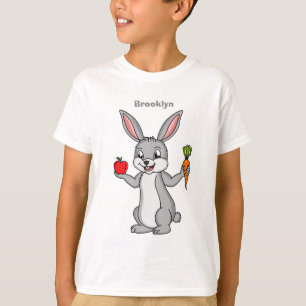 T-shirt Cute bunny rabbit with vegetables