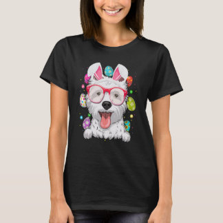 T-shirt Cute Bunny Westie Dog Face Easter Eggs Easter Day