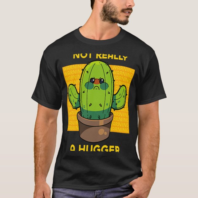 T-shirt Cute Cactus En Colère Pas Vraiment Un Gros Sarcast (Devant)