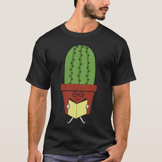 T-shirt Cute Cactus Lecture De Livres Funny Book Lover Rea (Devant)