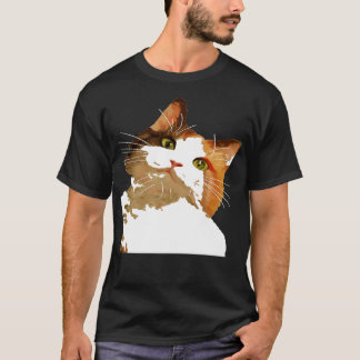 T-shirt Cute Calico Chat Avec Tête Tillée