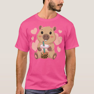 T-shirt Cute Capybara Boba Tea Bubble Rodent Femmes et fil