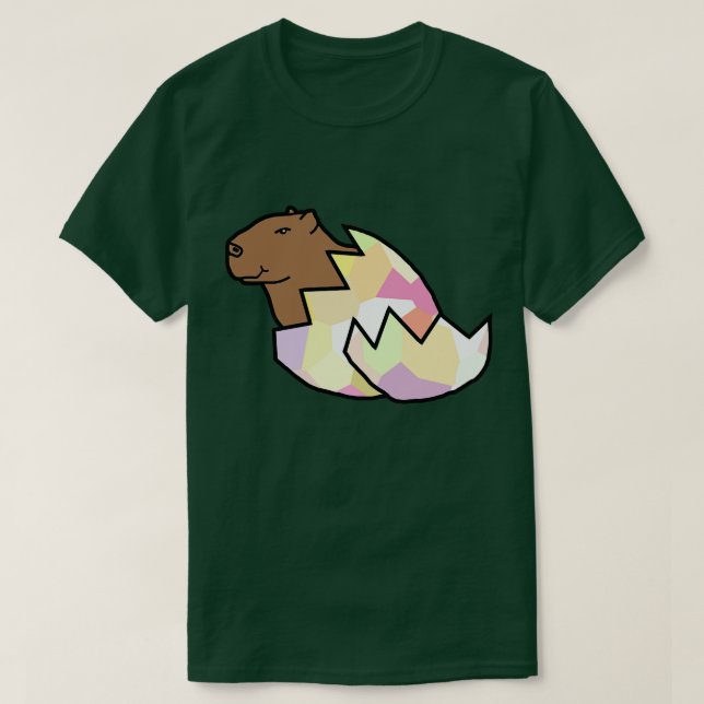 T-shirt Cute Capybara Hatching de Easter Egg (Design devant)