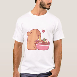 T-shirt Cute Capybara Manger Ramen