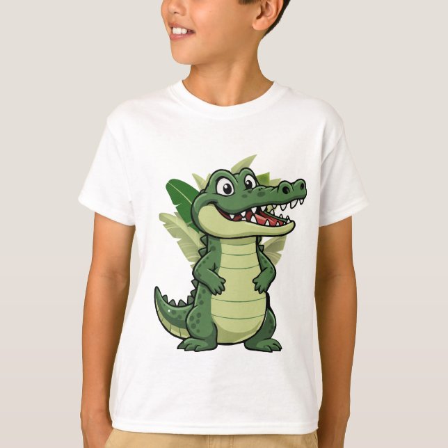 T-shirt Cute Cartoon Crocodile (Devant)