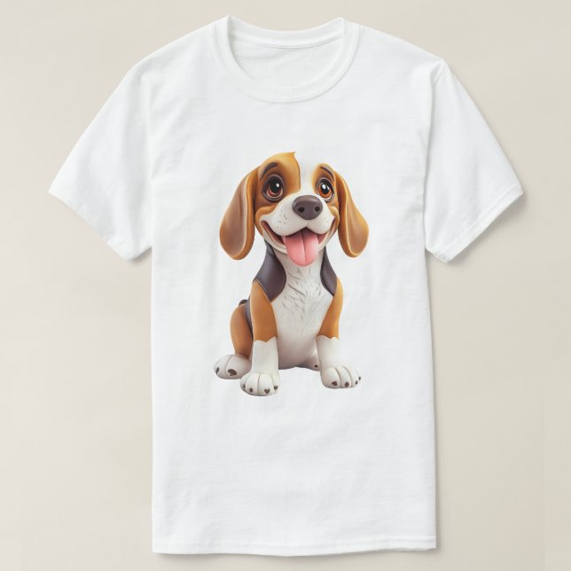 T-shirt Cute Cartoon Dog (Design devant)