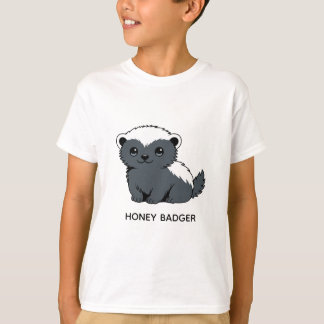 T-shirt Cute Cartoon Honey Badger Custom Name