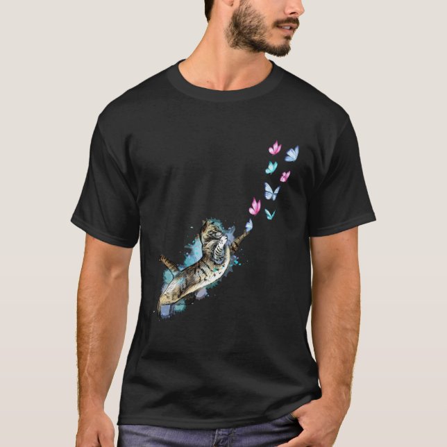 T-shirt Cute Cat Catching Butterfly Kittens  Kitty Adoptio (Devant)
