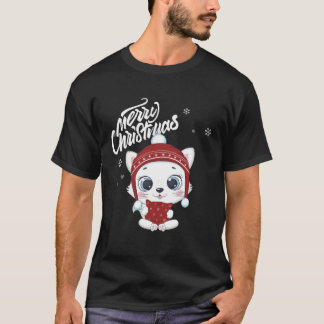 T-shirt Cute Cat Christmas Top Kitten  Santa s Cat Charact