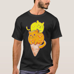 T-shirt Cute Cat Crème de glace Kitty Cat Dessert Lover po