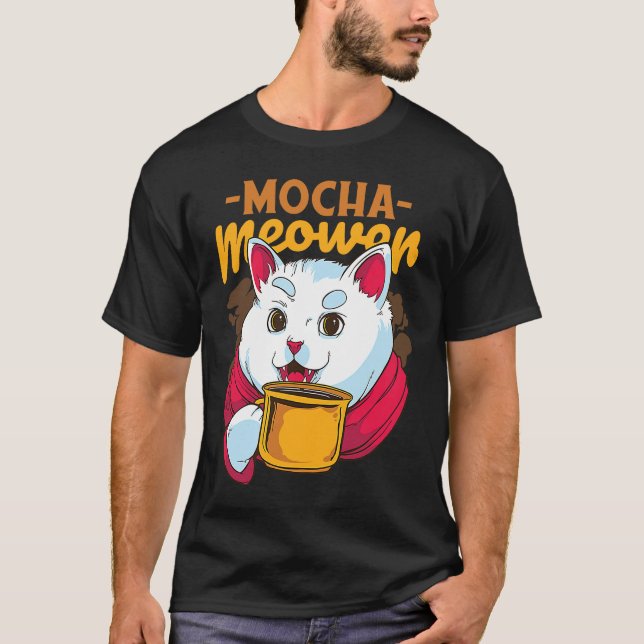 T-shirt Cute Cat Drink Coffee Quote Drinking Cat Kitty Mug (Devant)