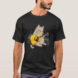 T-shirt Cute Cat jouant de la guitare