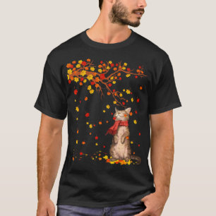 T-shirt Cute Cat Kitty Automne Feuilles d'automne Funny Am