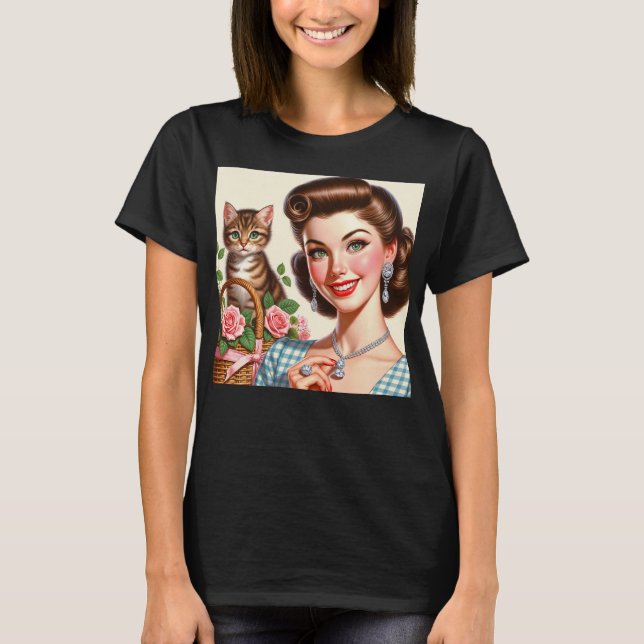 T-shirt Cute Cat Lady (Devant)