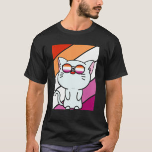 T-shirt Cute Cat Pride Lesbian Flag Lgbtq Proud Ally Pride