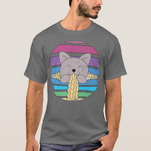 T-shirt Cute Cat Ramen Retro Vintage Kawaii Noodle Design