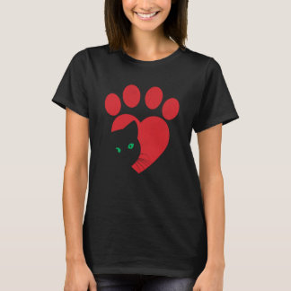 T-shirt Cute Cat Valentines Heart Graphic Cat Mom Cat Dad 