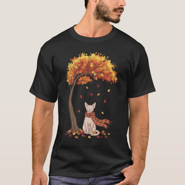 T-shirt Cute Cats Lover Sphynx Cat Fall Autumn (Devant)