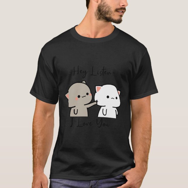 T-shirt cute cats peach and goma  E (Devant)