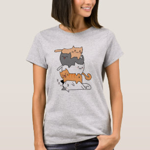 T-shirt Cute Cats Stack Meow tain   Kitten Cat Stack Anime