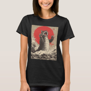 T-shirt Cute Catzilla Chat Japonais Art Drôle Chat