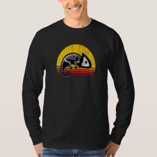 T-shirt Cute Chameleon Skeleton Retro Vintage Halloween Co