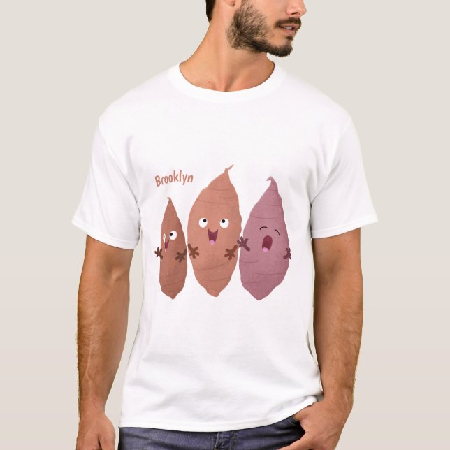 T-shirt Cute chantant des patates douces caricaturales lég (Devant)