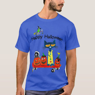 T-shirt Cute Chat Citrouille Skateboard drôle Halloween so
