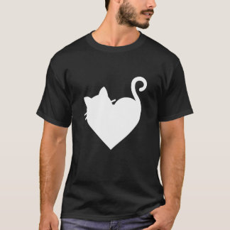 T-shirt Cute Chat Coeur T Chemise Hommes Femmes 5 Couleurs