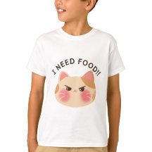 Cute chat en colère disant J'ai besoin de nourritu