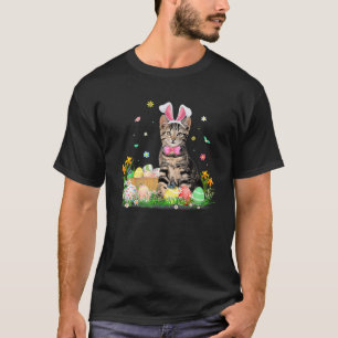 T-shirt Cute Chat Jour de Pâques Oeufs de lapin Costume Ca