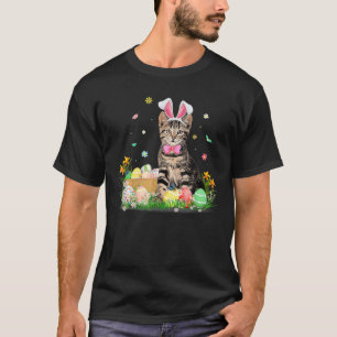 T-shirt Cute chat Jour de Pâques Oeufs de lapin Costume Ho