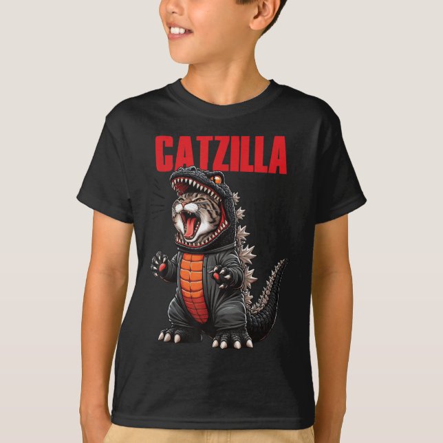 T-shirt Cute Chat Kitty Catzilla Pour Chat Moms Chat Dads  (Devant)