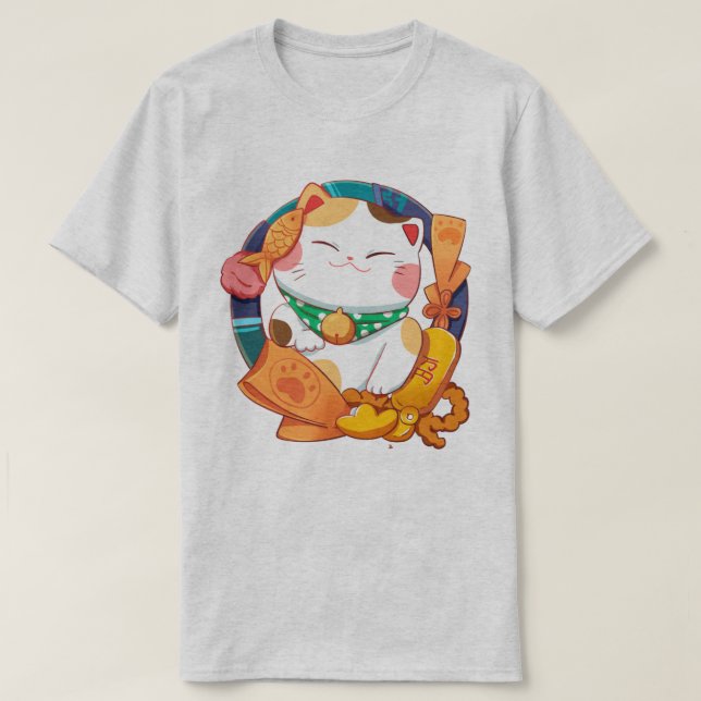 T-shirt Cute Chat Lucky (Design devant)