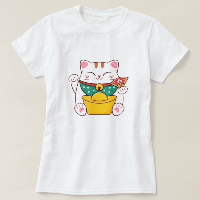 T-shirt Cute Chat Lucky (Design devant)