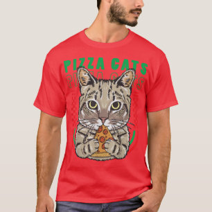 T-shirt Cute Chat Manger Pizza Drôle Chat Pizza Amateurs