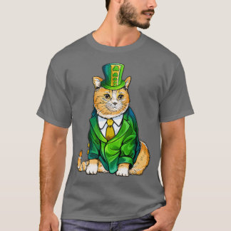 T-shirt Cute Chat Noir Leprechaun Casquette Funny Irish St