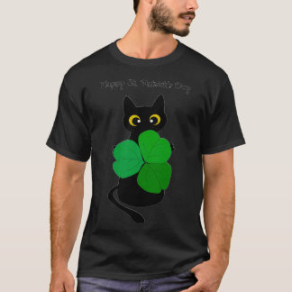 T-shirt Cute Chat Noir Leprechaun Casquette Funny Irish St