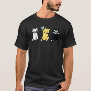 T-shirt Cute Chat Porte Visage Masque Cute Adorable Kitten