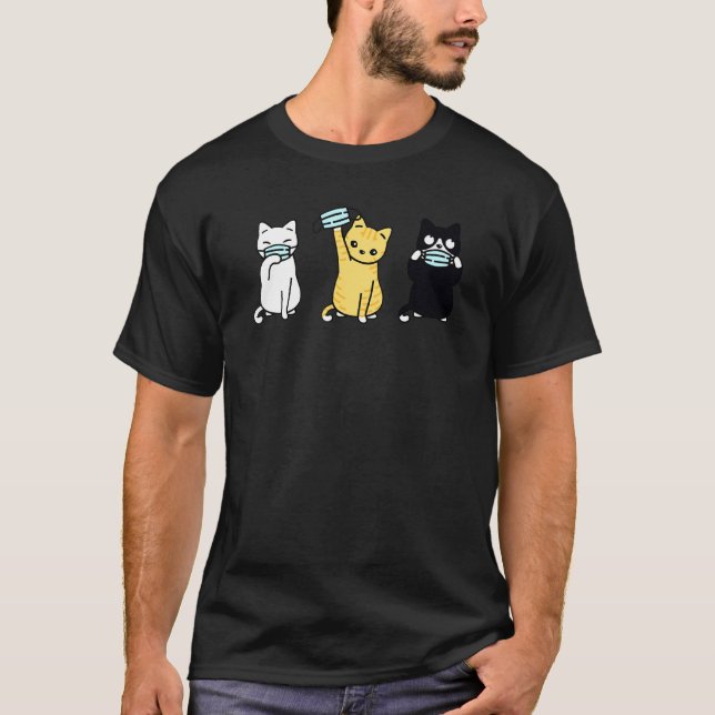 T-shirt Cute Chat Porte Visage Masque Cute Adorable Kitten (Devant)