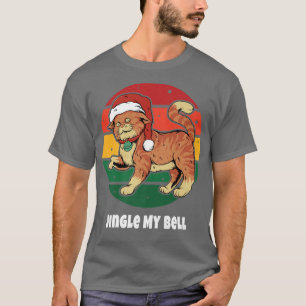 T-shirt Cute Chat Santa Claus Retro Vintage Sunset Happy H
