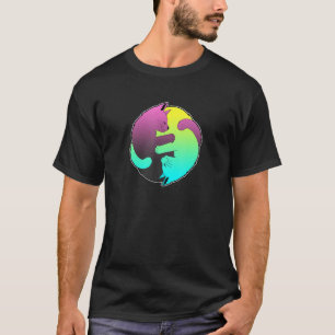 T-shirt Cute Chats Chats Ying Yang Yin Yang 4