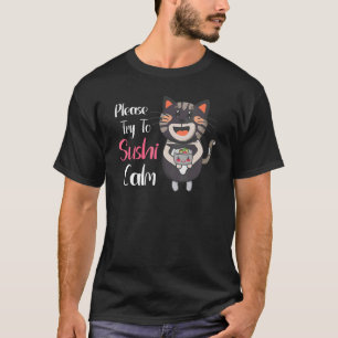 T-shirt Cute chats Japonais Nigiri mignon chat aime sushi